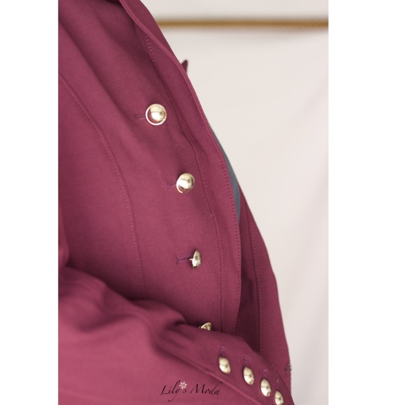 WHBM | Ponte Burgundy Blazer - Picture 7 of 7